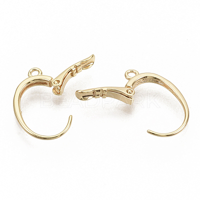 Brass Leverback Earring Findings KK-T051-42G-NF-1