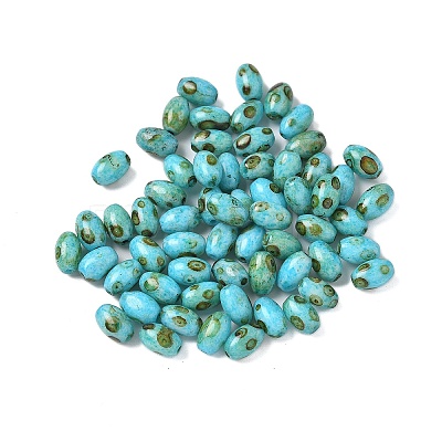 60Pcs 10G Baking Paint Picasso Glass Seed Beads GLAA-V001-06B-1