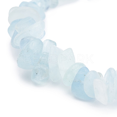 Natural Aquamarine Chips Beaded Jewelry Set SJEW-JS01232-07-1