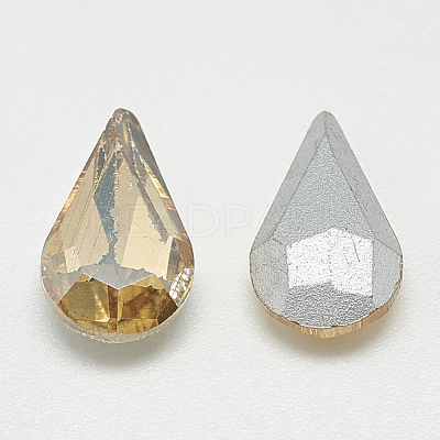 Pointed Back Glass Rhinestone Cabochons RGLA-T082-6x10mm-06-1