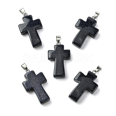 Synthetic Blue Goldstone Pendants GG-K002-11H-1