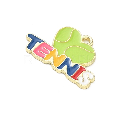 Tennis Alloy Enamel Pendants AL-CBA292F-02F-G-1