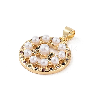 Brass Micro Pave Colorful Cubic Zirconia Pendants KK-E111-34C-G-1