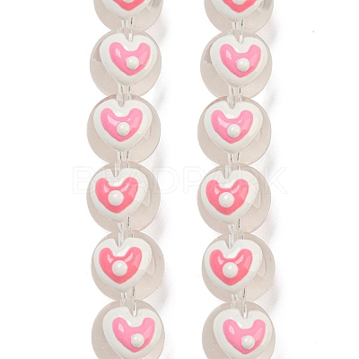 Transparent Glass with Enamel  Beads GLAA-N0028-04B-1