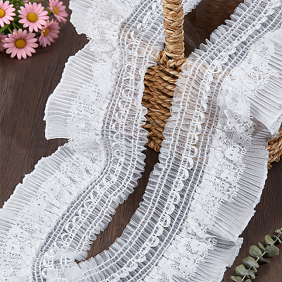 12 Yards Polyester Lace Ribbon OCOR-NB0002-84D-1