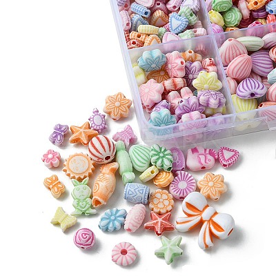 Craft Style Acrylic Beads Sets MACR-FS0001-68-1