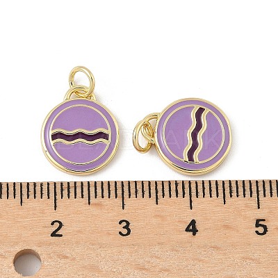 Brass Enamel Charms KK-Q039-18G-1
