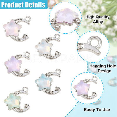 15Pcs 5 Colors Alloy Pendants FIND-YW0017-89-1