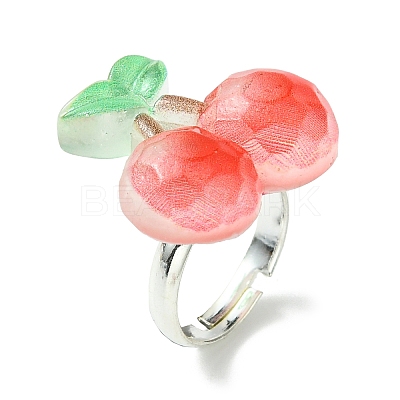 Fruit Resin Finger Ring RJEW-JR00642-1