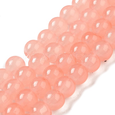 Baking Paint Imitation Jade Glass Round Bead Strands DGLA-Q021-8mm-03-1