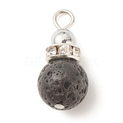 Natural Lava Rock Pendants PALLOY-JF01517-1