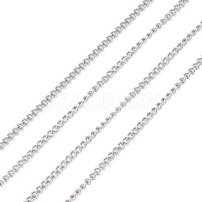Non-Tarnish 3.28 Feet 304 Stainless Steel Curb Chains X-CHS-R008-04-1