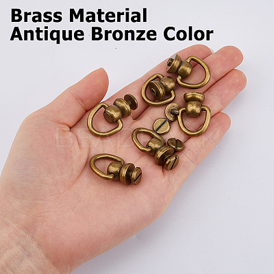 6Pcs Brass Decorative Rivets KK-HS0015-87AB-1
