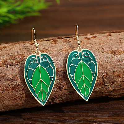 Alloy Enamel Dangle Earrings WGCF12B-01-1