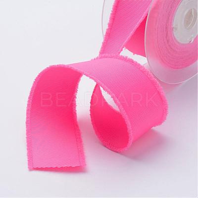 Polyester Frayed Grosgrain Ribbons ORIB-N0002-38mm-09-1