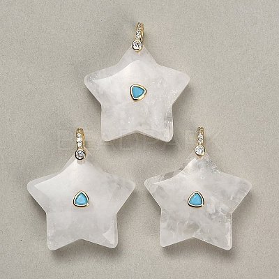 Natural Quartz Crystal Pendants G-Z157-01G-A05-1