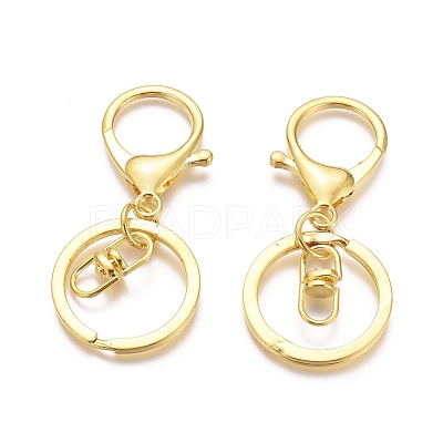 Iron Alloy Lobster Claw Clasp Keychain KEYC-D016-G-1