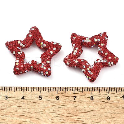 Star Shape Polymer Clay Rhinestone Beads CLAY-NH0001-06C-1