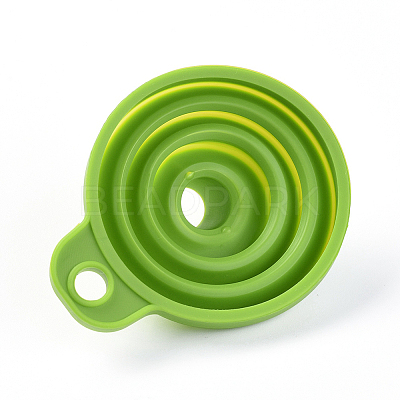 Portable Foldable Silicone Funnel Hopper AJEW-WH0104-40F-1