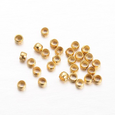 Rondelle Brass Crimp Beads KK-L134-27G-1