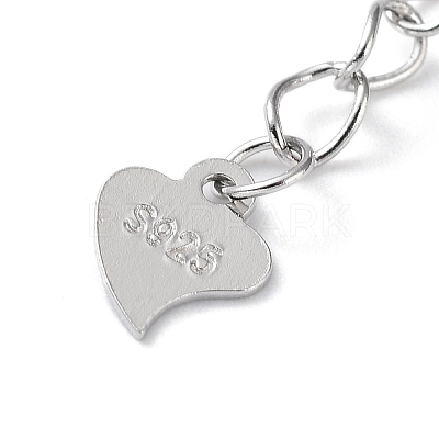 Rhodium Plated 925 Sterling Silver Chain Extenders STER-G036-19P-1