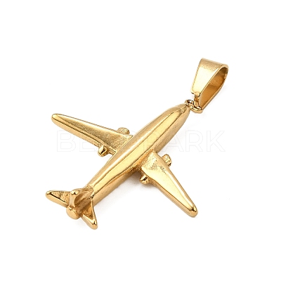 Airplane 304 Stainless Steel Pendants STAS-M121-10G-1