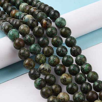 Natural African Turquoise(Jasper) Beads Strands X-TURQ-G037-10mm-1