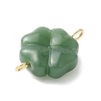 2Pcs 2 Colors Spray Painted Glass Imitation Jade Connector Charms PALLOY-JF03525-02-1