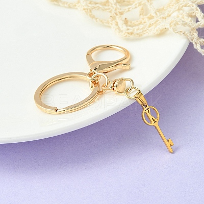 304 Stainless Steel Initial Letter Key Charm Keychains KEYC-YW00004-11-1