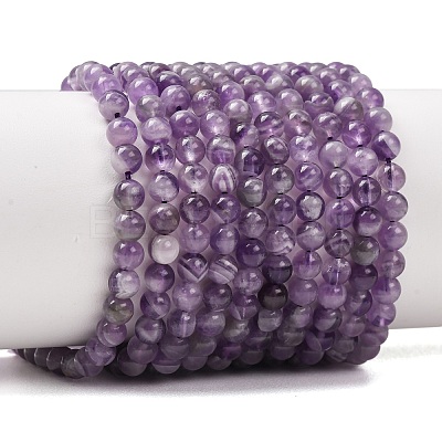 Natural Chevron Amethyst Beads Strands G-K256-51-4mm-1