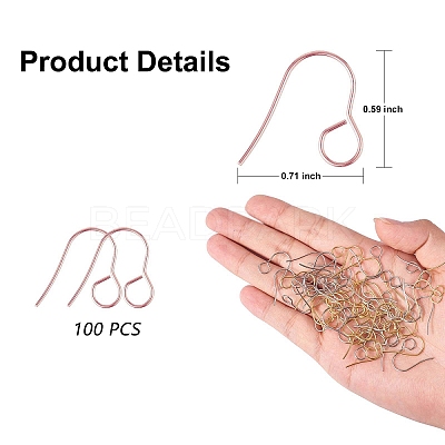 100Pcs 316 Stainless Steel Hypoallergenic French Earring Hooks JX137C-1