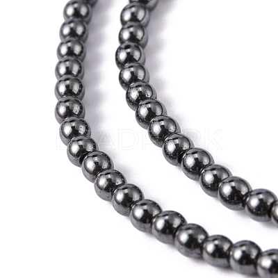 Non-Magnetic Synthetic Hematite Beads Strands X-G-H1624-4mm-1-1