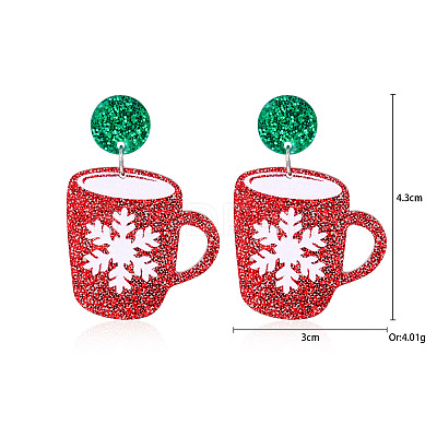 Christmas Alloy Dangle Stud Earrings FS-WGC5D36-16-1