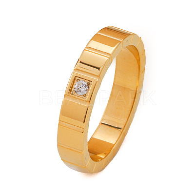 304 Stainless Steel & Cubic Zirconia Finger Rings FS-WG10832-03-1