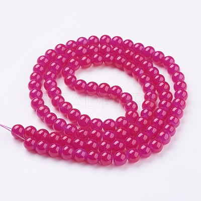 Imitation Jade Glass Beads Strands DGLA-S076-8mm-M-1