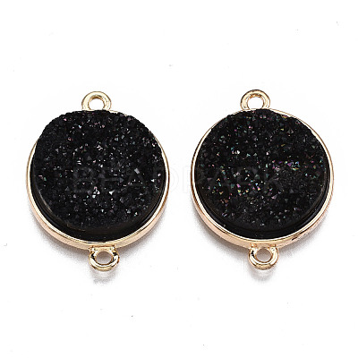 Natural Druzy Agate Links Connectors G-T131-86-1