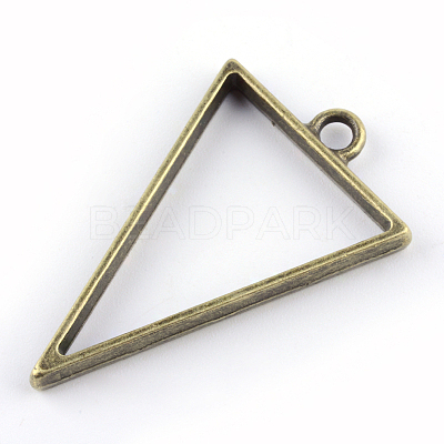Rack Plating Alloy Triangle Open Back Bezel Pendants PALLOY-S047-09F-FF-1