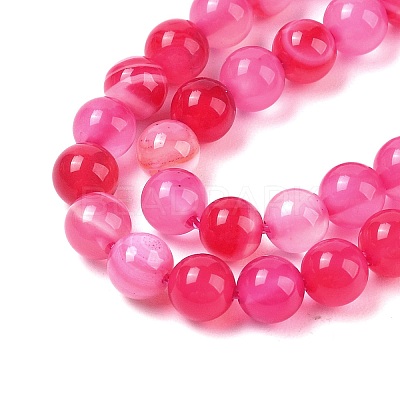 Natural Striped Agate/Banded Agate Beads Strands G-Z060-A01-A15-1