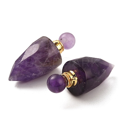 Natural Mixed Stone Openable Perfume Bottle Pointed Pendants G-F754-02G-1