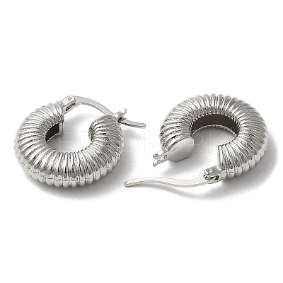 Rack Plating Brass Round Hoop Earrings for Women EJEW-K247-03P-1