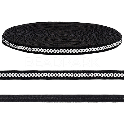 10 Yards Black Nylon Ribbon SRIB-WH0012-09B-1