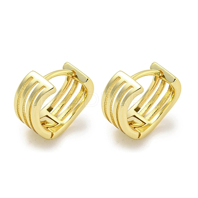 Thick Brass Hoop Earrings EJEW-L211-011I-G-1