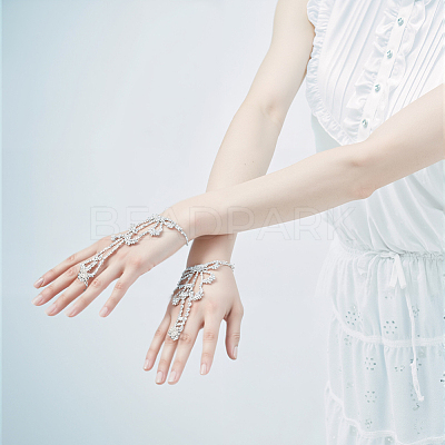 2Pcs Crystal Rhinestone Tennis Ring Bracelet BJEW-CN0001-17C-1