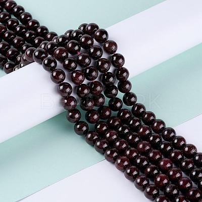 Round Natural Garnet Beads Strands X-G-D751-10mm-1