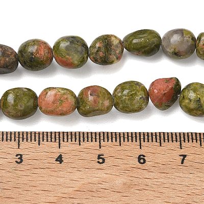 Natural Unakite Beads Strands G-C286-A13-1