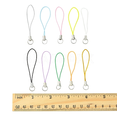 100Pcs Polyester Cord Mobile Straps MOBA-FS0001-02B-1