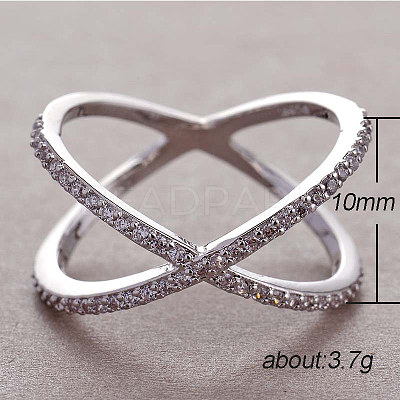 Simple Style Brass Cubic Zirconia Finger Rings FS-WG32029-03-1