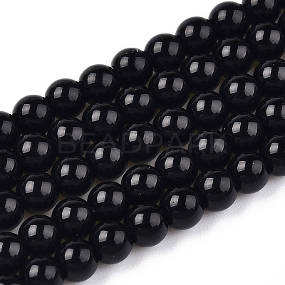 Opaque Solid Color Glass Beads Strands GLAA-T032-P10mm-01-1