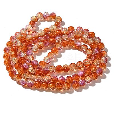 Crackle Glass Beads Strands X1-CCG-C002-8mm-05-1