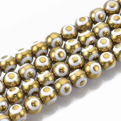 Electroplate Glass Beads Strands EGLA-T012-02E-8MM-1